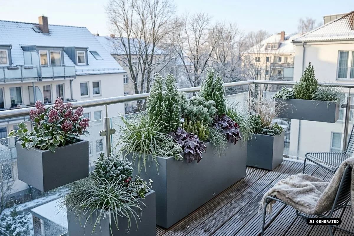 12 Ideen für Balkonkästen im Winter (ohne Blüten, trotzdem schön) – Titelbild