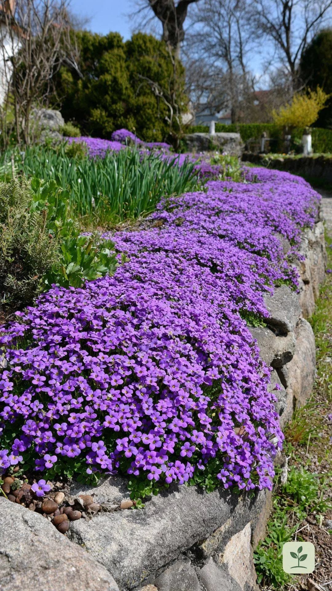 blaukissen-fruehling-gartenmauer