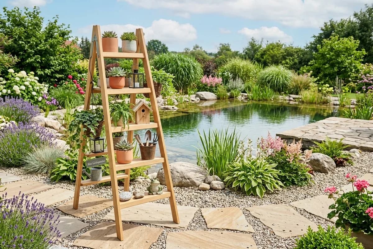 Leiter als Deko im Garten: 7 schöne Ideen – Titelbild