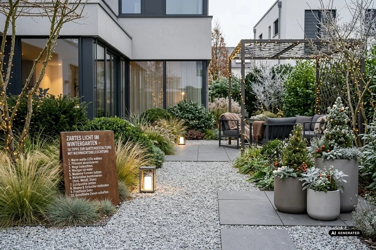 10 Tipps zur Gartengestaltung mit Weihnachtsbeleuchtung – Titelbild