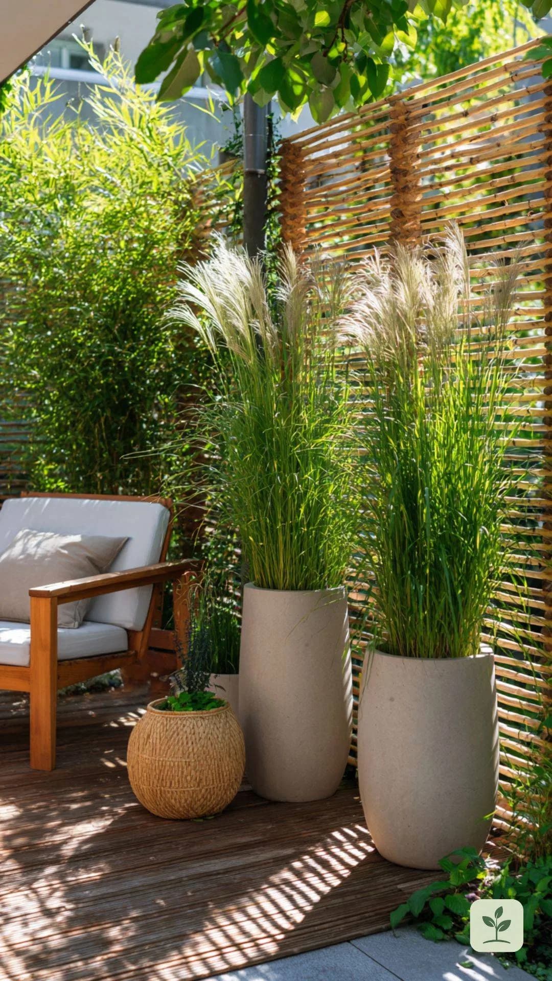 kleine-terrasse-sichtschutz-graeser-bambus