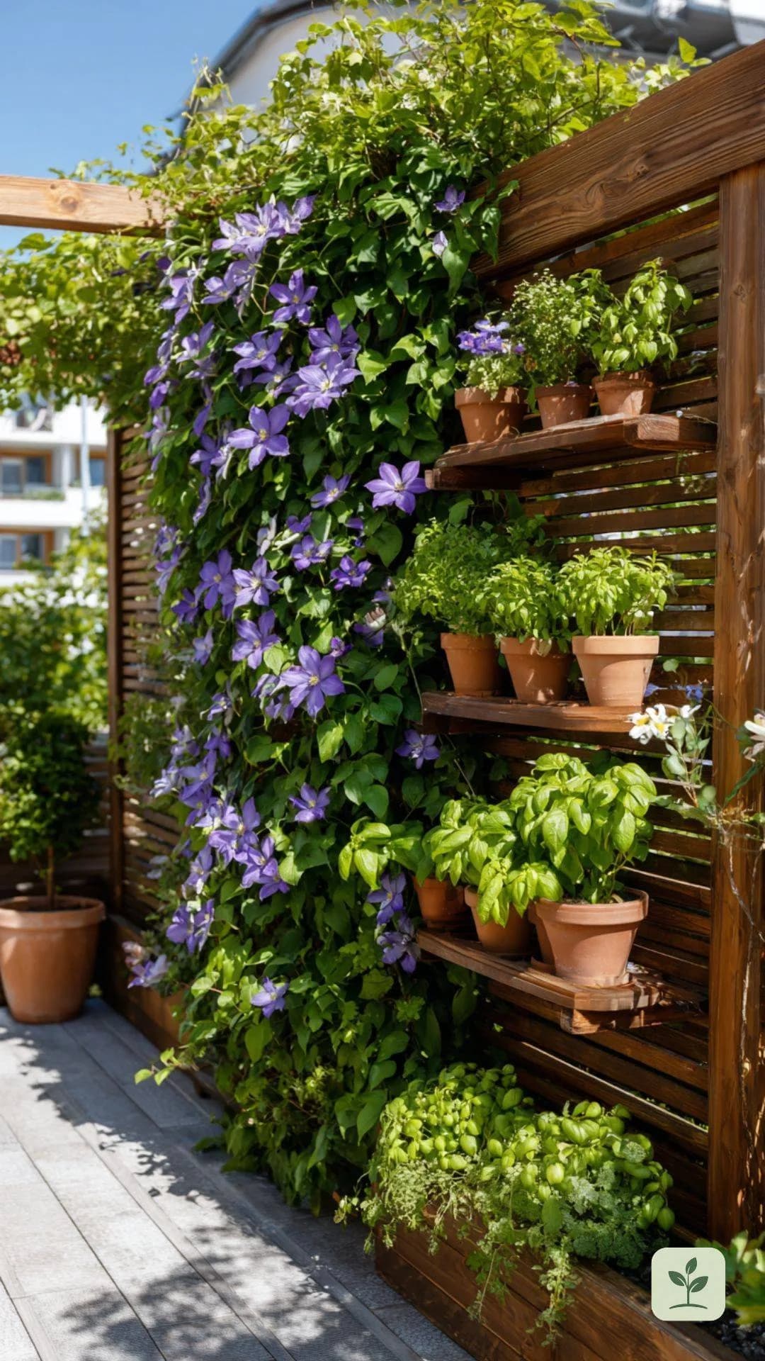 kleine-terrasse-vertikale-bepflanzung-wand