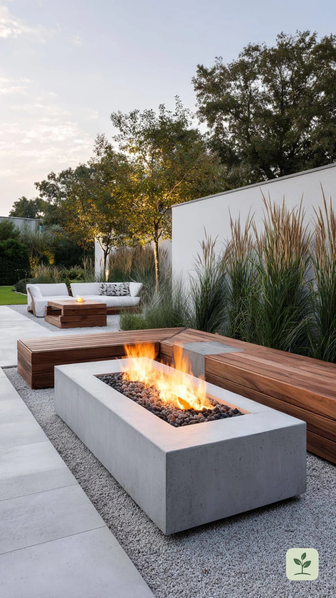 sichtbeton-holz-feuerstelle-garten-sitzgelegenheit