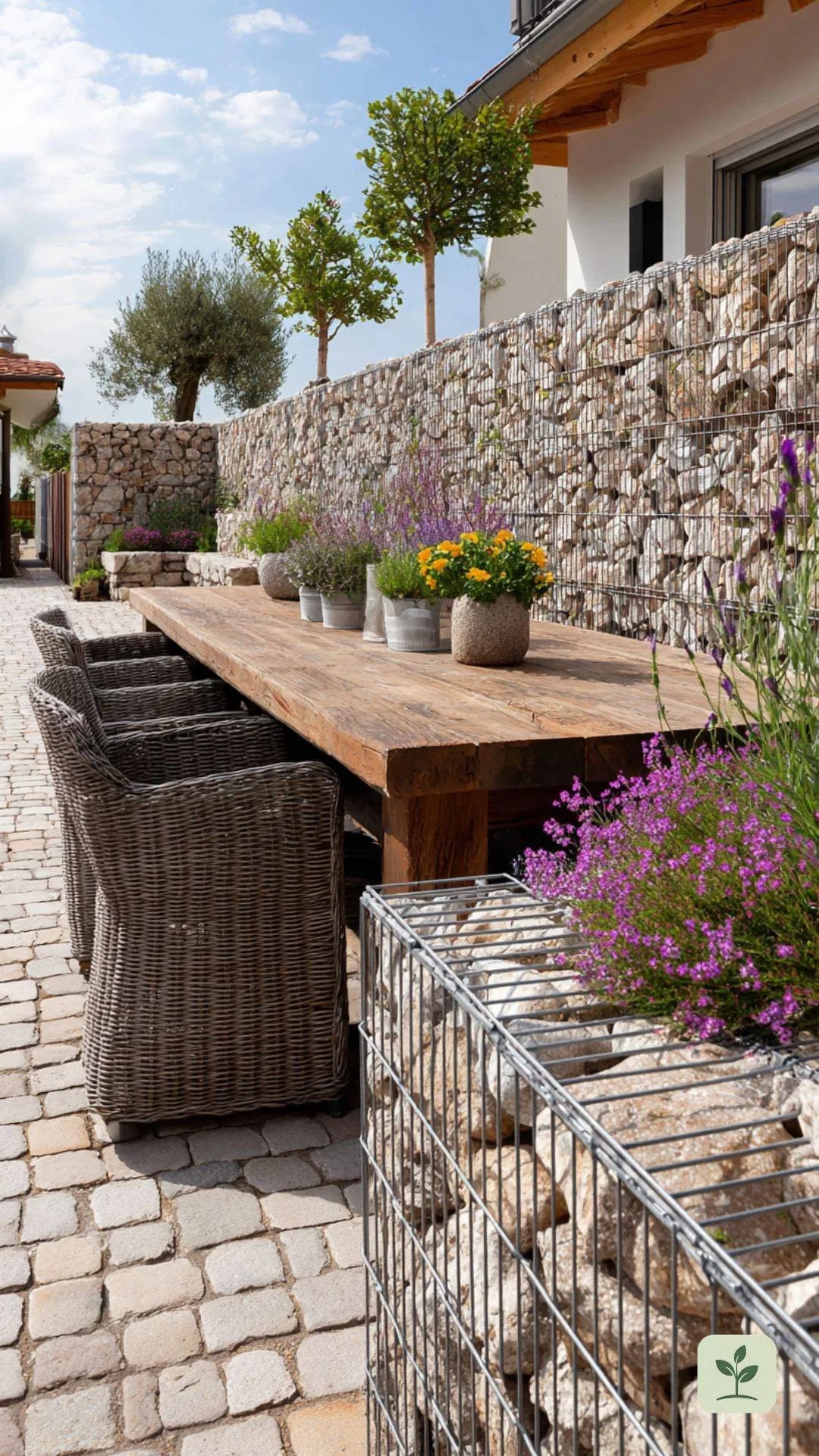 sichtschutz-terrasse-steinmauer-gabionen