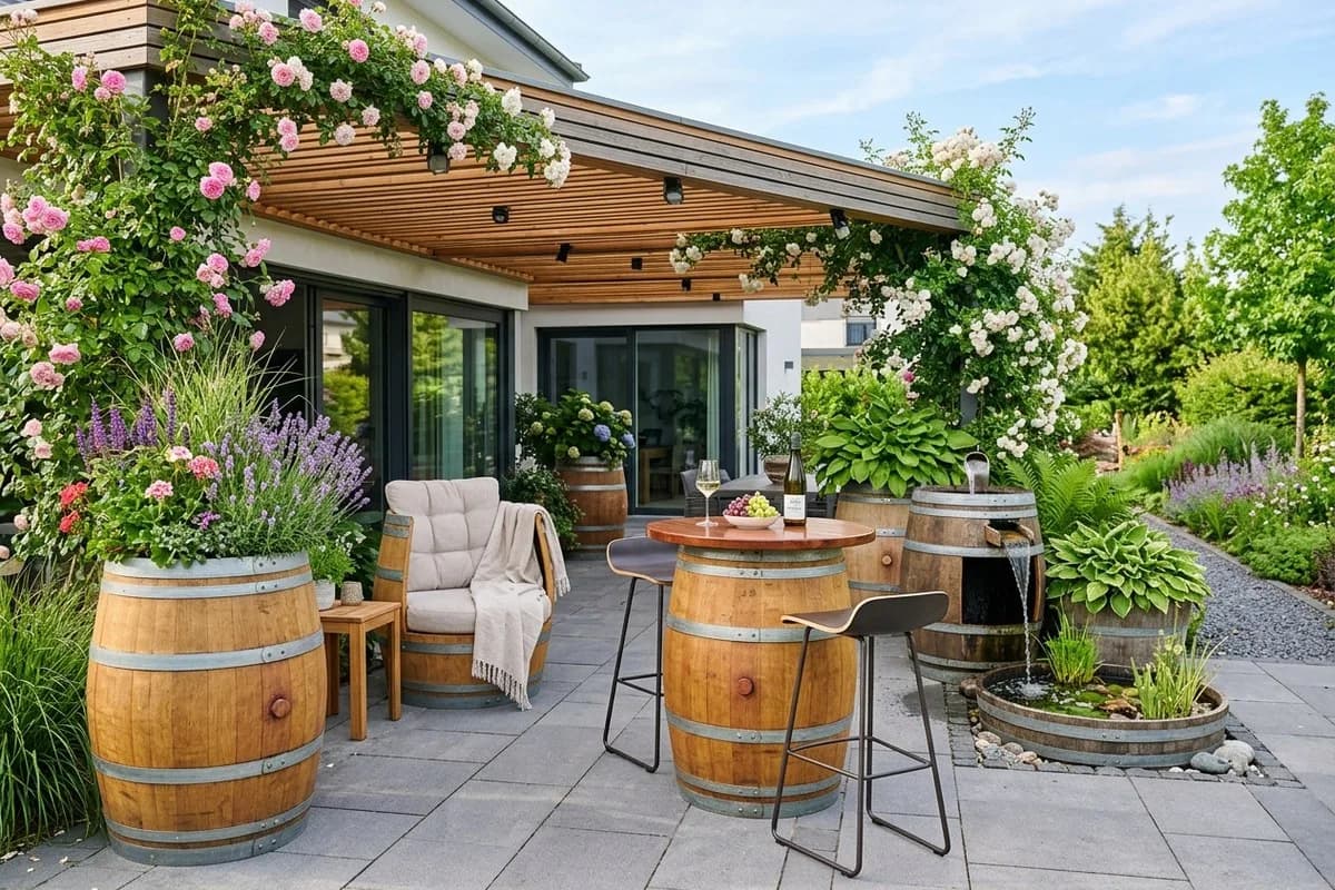 Weinfass als Deko im Garten: 9 schöne Ideen – Titelbild