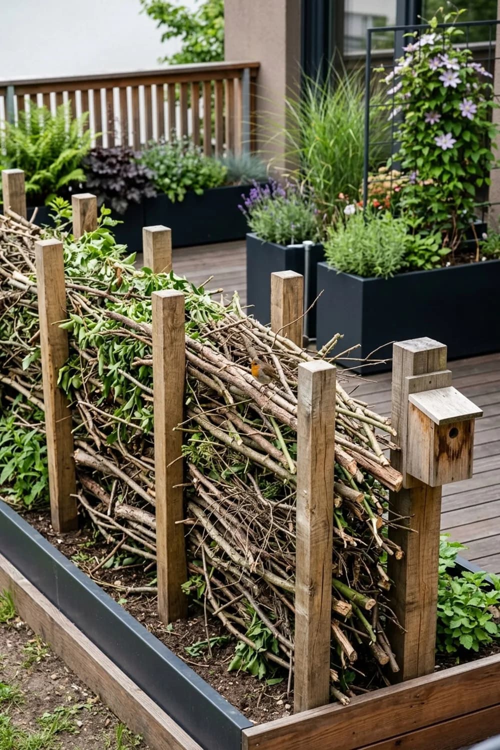 Die Benjeshecke: Ein lebendiger Wall für die Tierwelt – Äste als Deko im Garten: 9 kreative Ideen