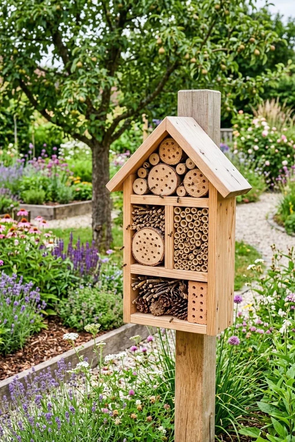 Einzigartiges Insektenhotel: Ein Zuhause für Nützlinge – Äste als Deko im Garten: 9 kreative Ideen