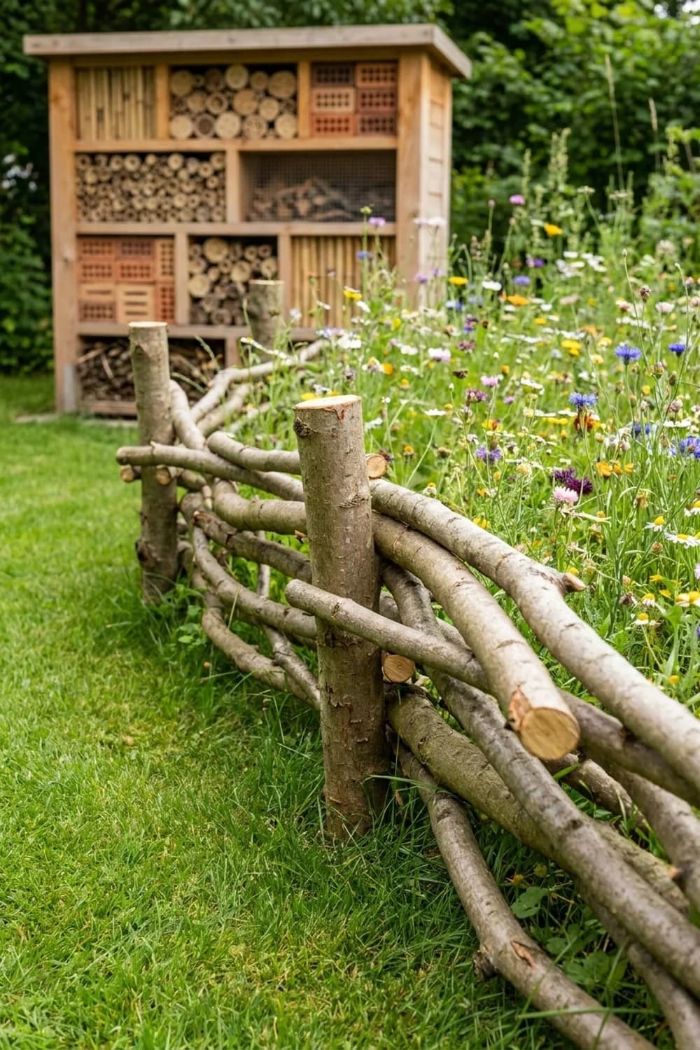 Kreative Beetbegrenzung: Struktur mit Naturmaterial – Äste als Deko im Garten: 9 kreative Ideen