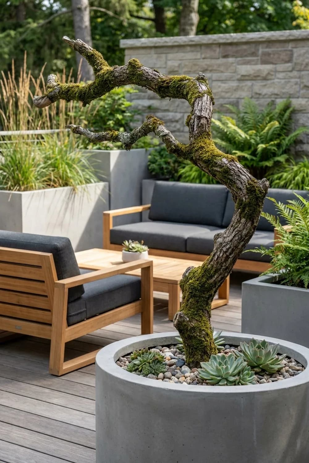 Skulpturaler Blickfang: Ein Ast-Kunstwerk als Solitär – Äste als Deko im Garten: 9 kreative Ideen