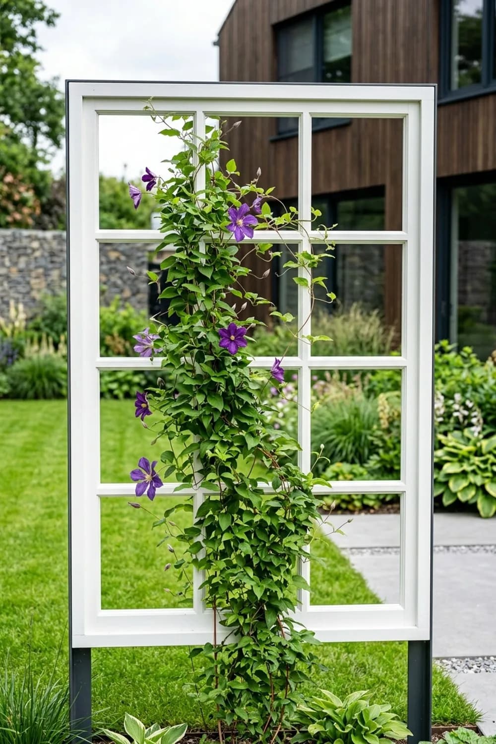 Die kreative Rankhilfe: Kletterkünstler stilvoll leiten – Alte Fenster als Deko im Garten: 7 kreative Ideen