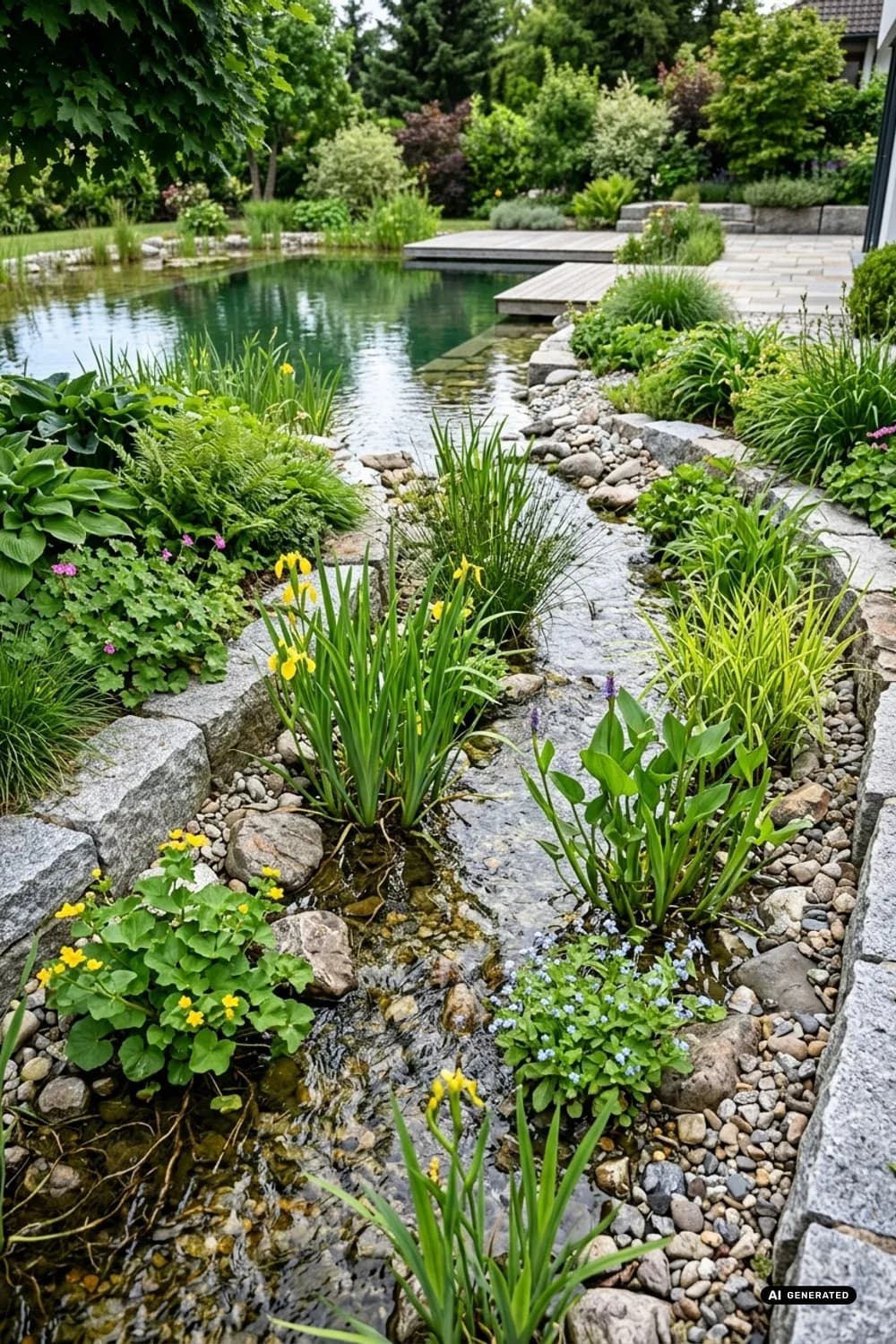 Der Bachlauf als Filter für den Schwimmteich – Bachlauf im Garten anlegen: 11 schöne Ideen