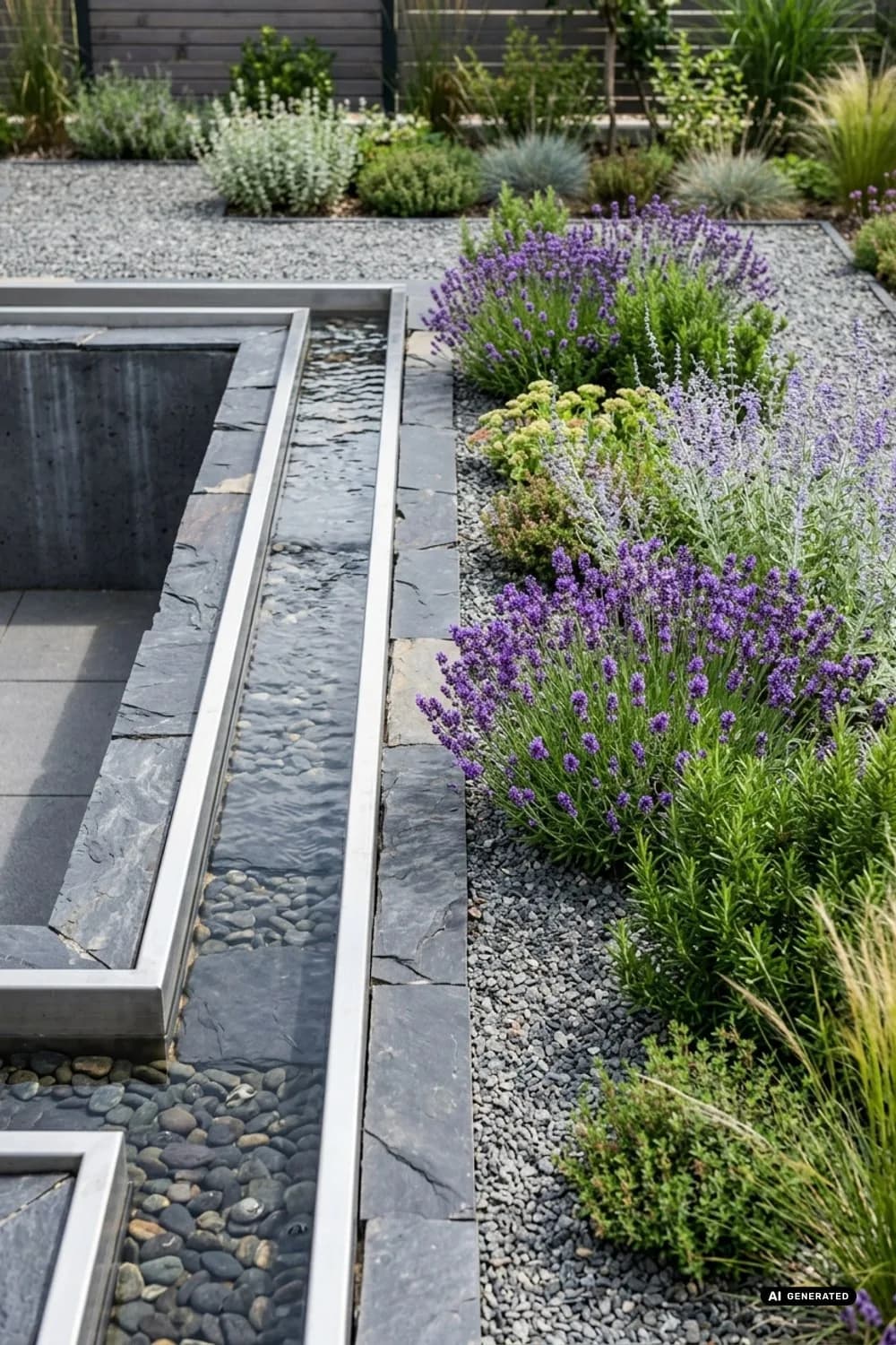 Der moderne Bachlauf: Klare Linien und edle Materialien – Bachlauf im Garten anlegen: 11 schöne Ideen