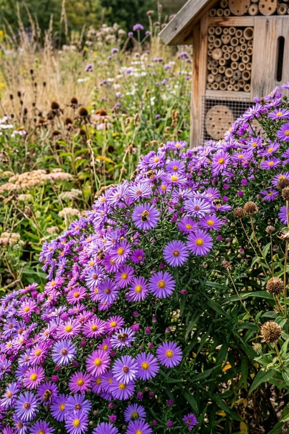 Herbst-Astern (Aster): Späte Bienenweide und leuchtende Farbtupfer – Balkon im Herbst gestalten: 10 schöne Ideen