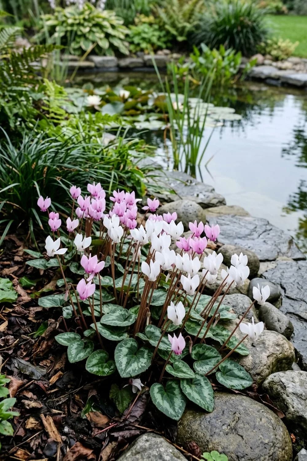 Winterharte Alpenveilchen (Cyclamen hederifolium): Zarte Eleganz für geschützte Ecken – Balkon im Herbst gestalten: 10 schöne Ideen