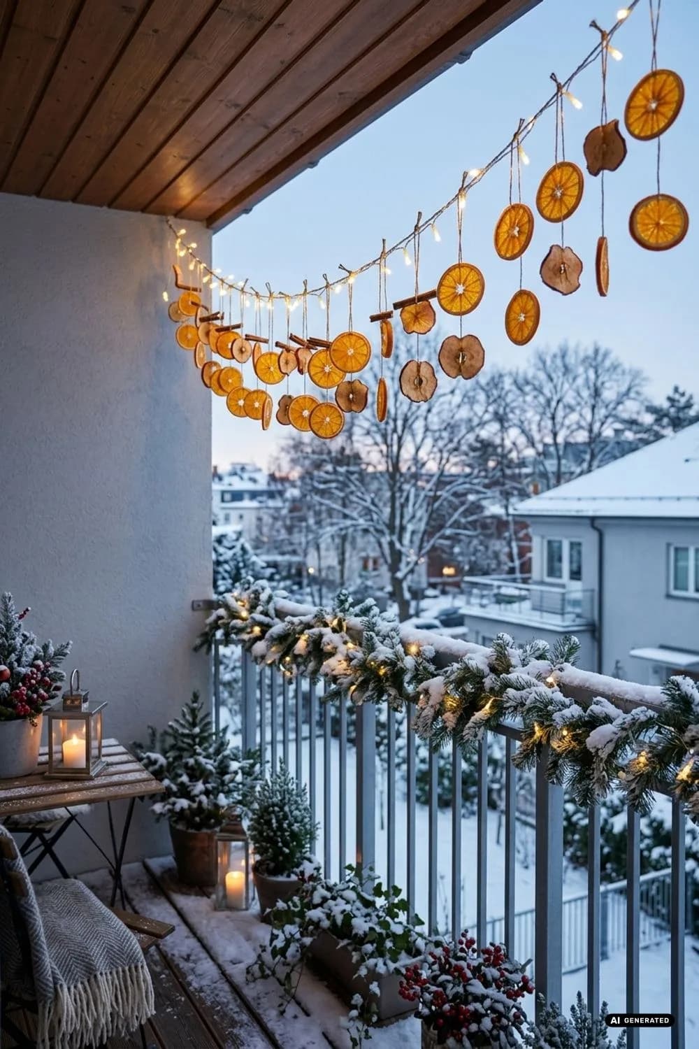 Getrocknete Orangenscheiben: Duftende Anhänger – 20 Ideen für einen weihnachtlichen Balkon – klein, aber festlich