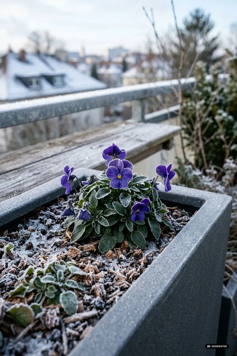 Hornveilchen (Viola cornuta): Die tapferen Kämpfer gegen die Kälte – 12 Ideen für Balkonkästen im Winter (ohne Blüten, trotzdem schön)