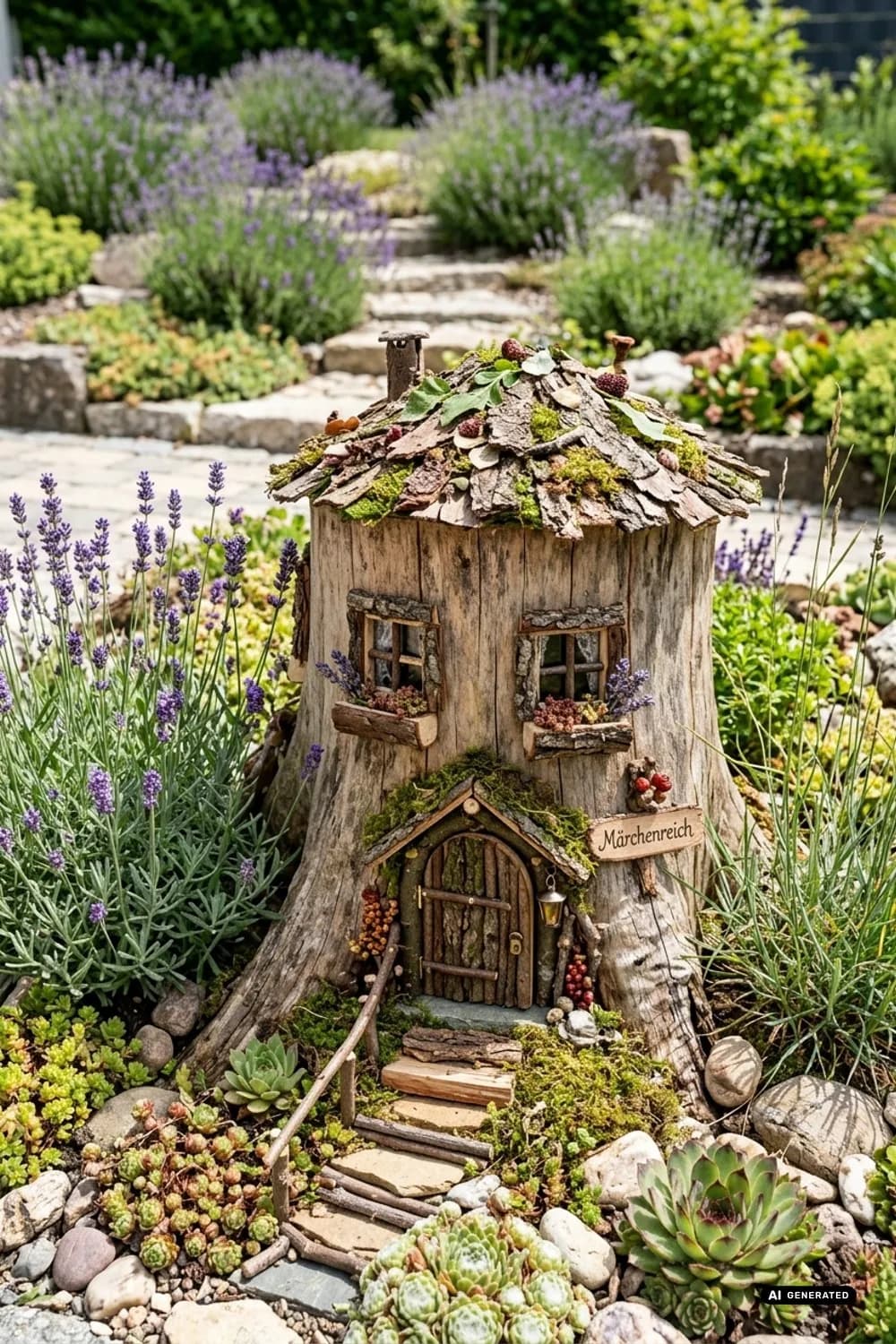 Märchenhaftes Feenhaus: Magie für Klein und Groß – Baumstamm im Garten dekorieren: 9 schöne Ideen