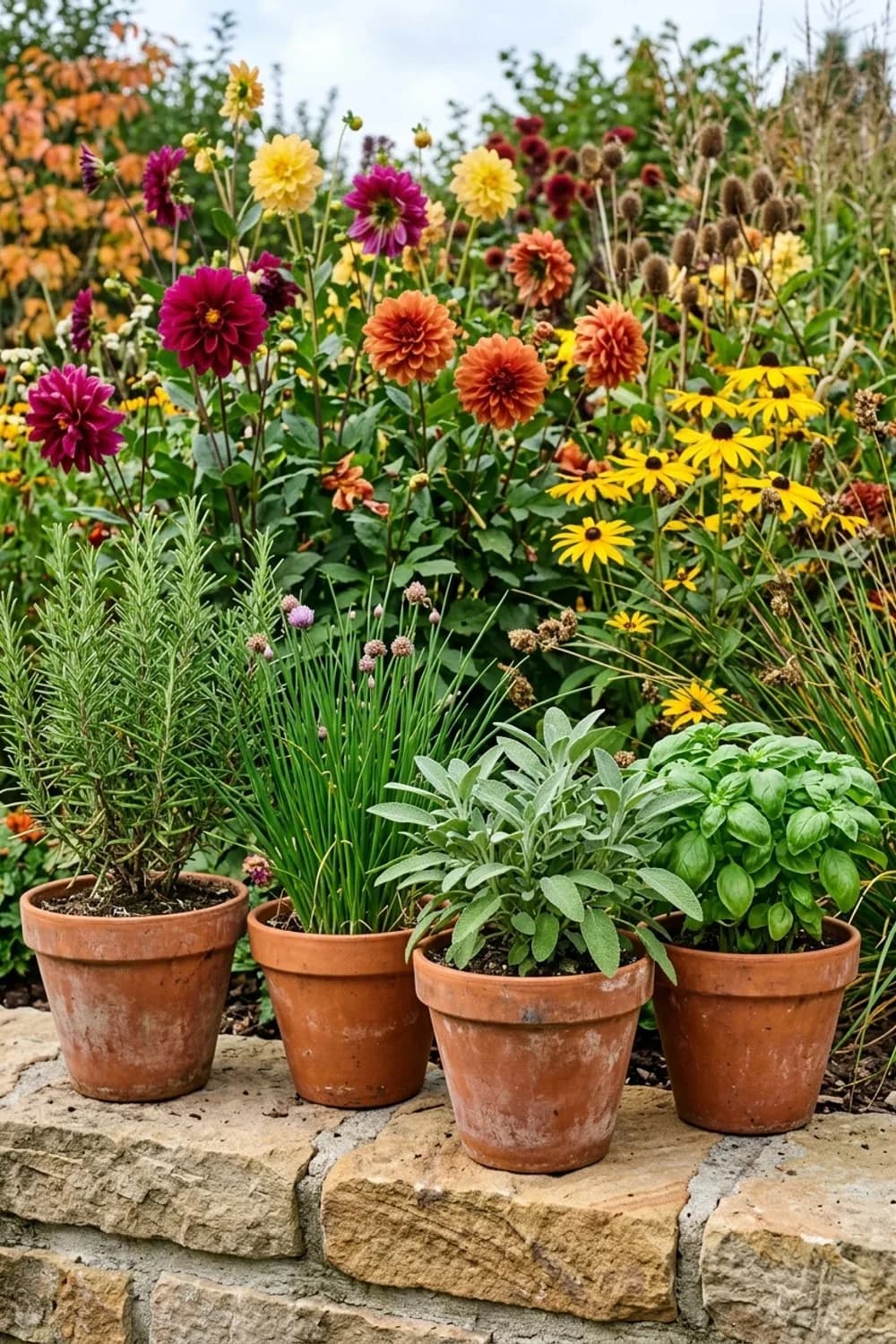 Kräuter in Terrakotta: Duft und Nutzen vereint – Boho-Terrasse Outdoor: 10 schöne Ideen