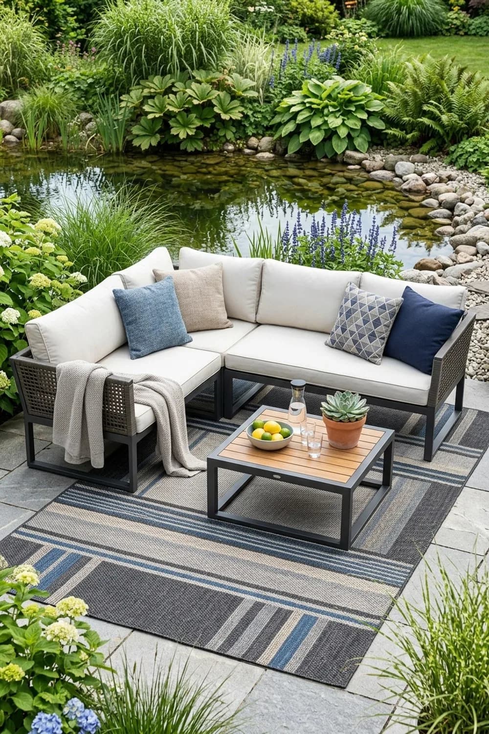 Outdoor-Teppiche & Bodenkissen: Das Wohnzimmer im Freien – Boho-Terrasse Outdoor: 10 schöne Ideen
