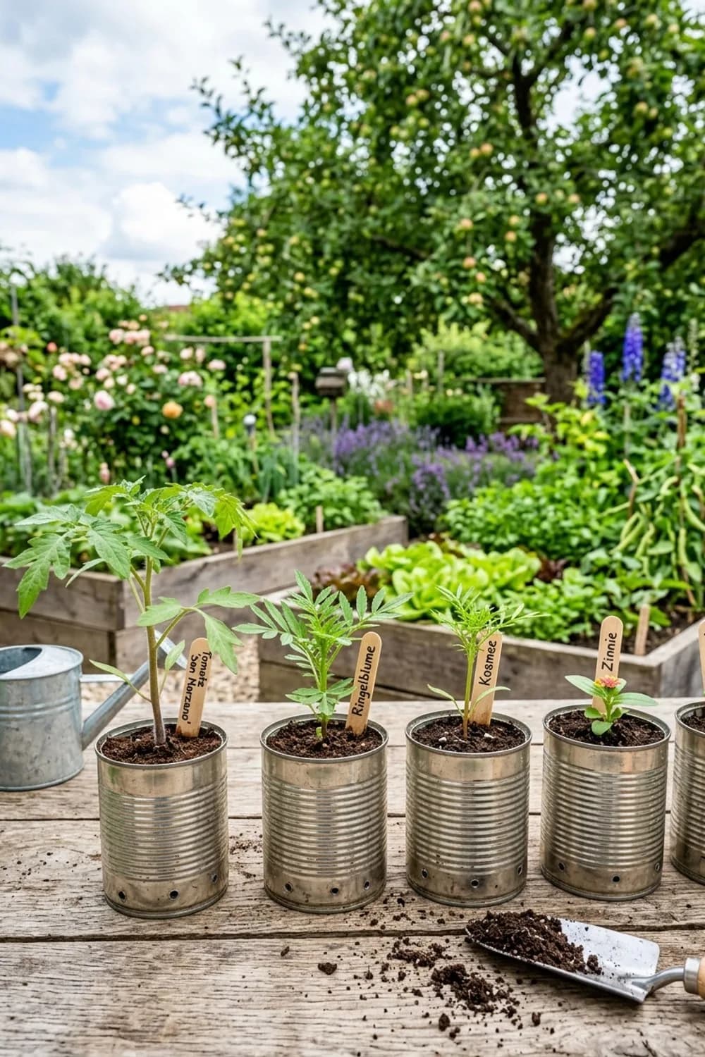 Anzuchttöpfe für Setzlinge: Der perfekte Start ins Pflanzenleben – Dosen-Upcycling im Garten: 10 kreative Ideen