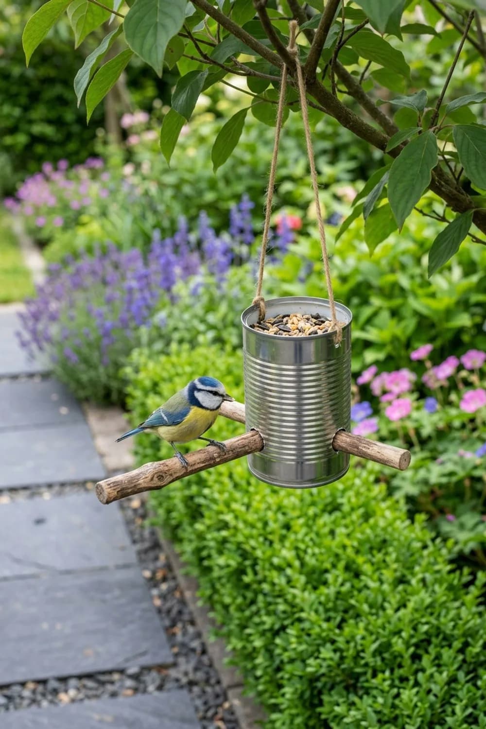 Einfache Vogelfutterstation: Ein Festmahl für gefiederte Freunde – Dosen-Upcycling im Garten: 10 kreative Ideen
