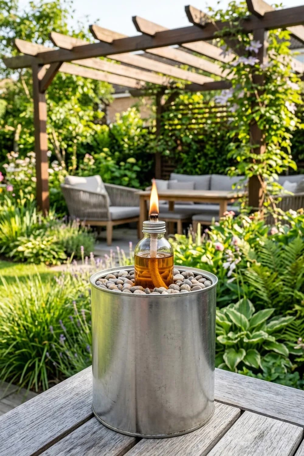 Stimmungsvolle Gartenfackeln: Warmes Licht für laue Abende – Dosen-Upcycling im Garten: 10 kreative Ideen