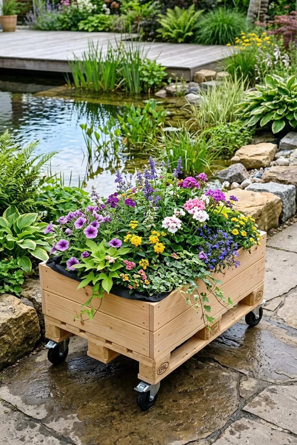 Der mobile Blumenkasten: Blütenpracht auf Rollen – Europaletten-Ideen für den Garten: 11 kreative Projekte