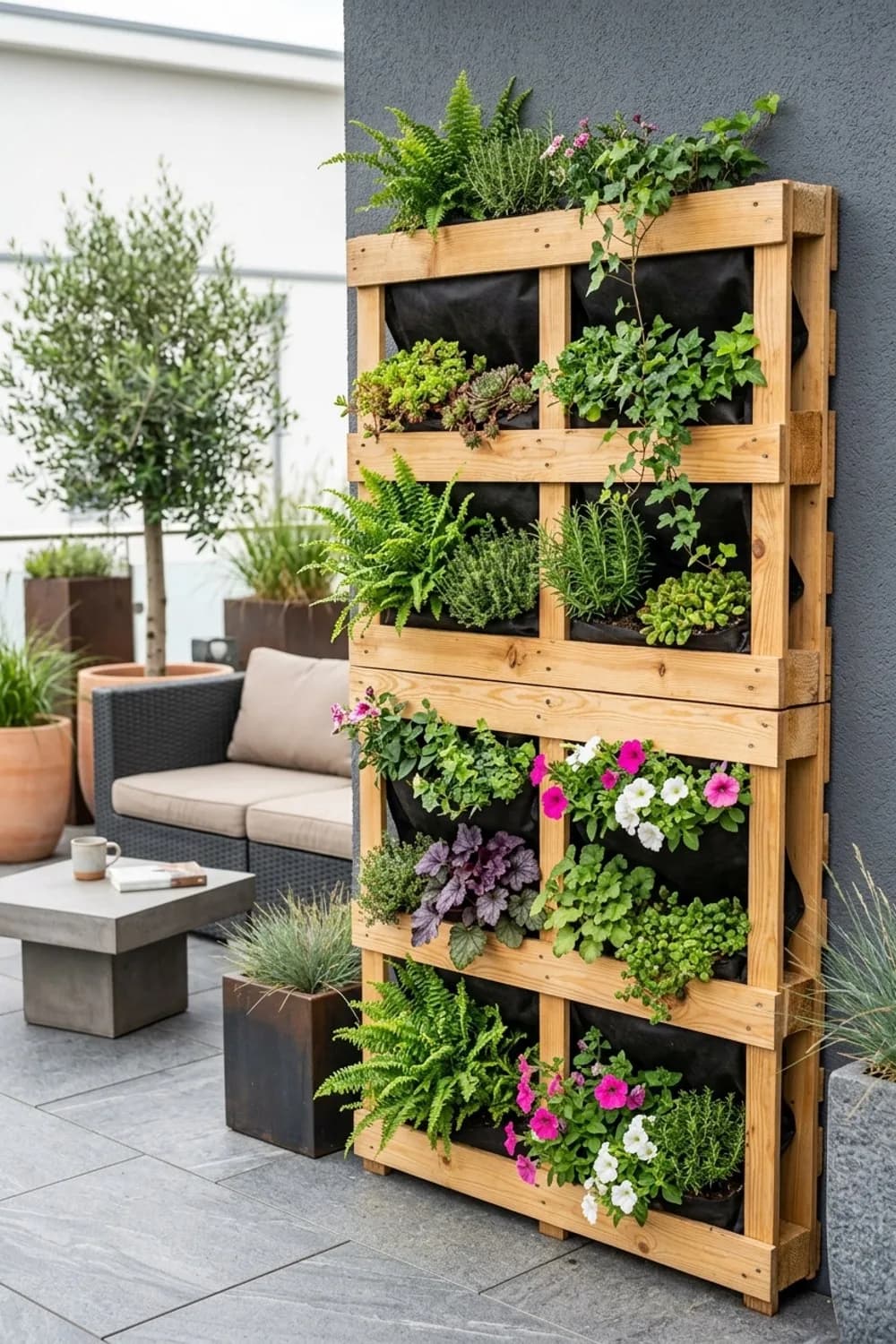 Der vertikale Garten: Grüne Wand für Balkon und Terrasse – Europaletten-Ideen für den Garten: 11 kreative Projekte