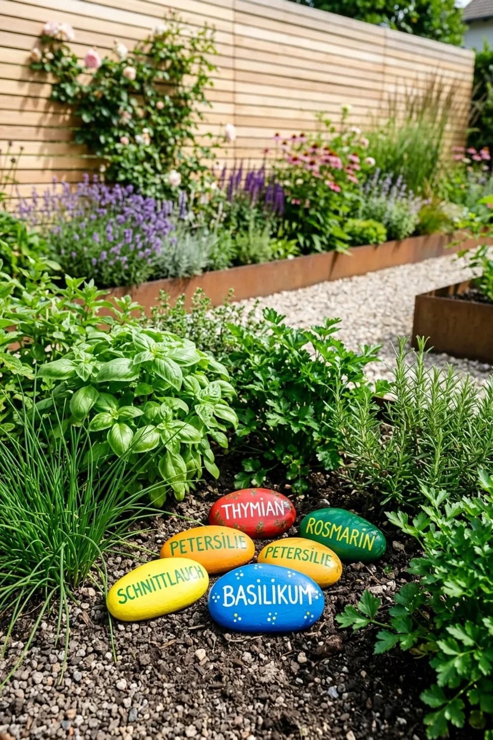 Bemalte Steine: Farbenfrohe Wegweiser im Kräuterbeet – Selbstgemachte Garten-Deko: 8 kreative Ideen