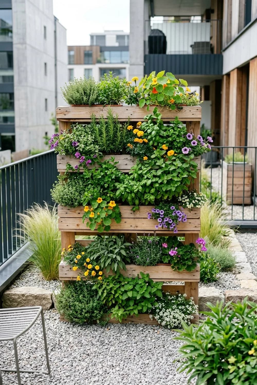 Vertikaler Garten aus einer Palette: Grüner Sichtschutz für Balkon und Terrasse – Selbstgemachte Garten-Deko: 8 kreative Ideen