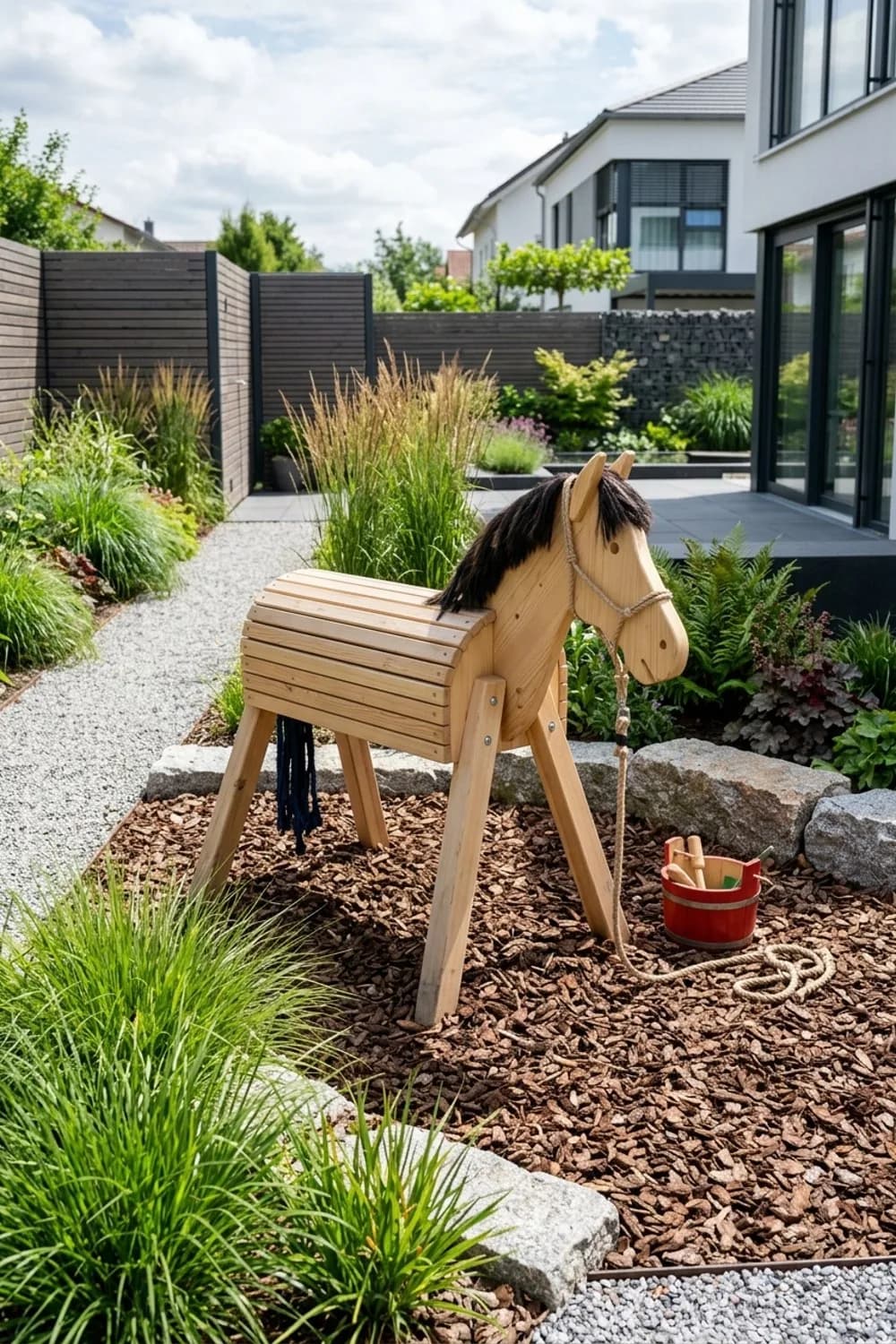 Kinderspiel-Oase: Der klassische Abenteuer-Begleiter – Holzpferd im Garten: 10 schöne Ideen