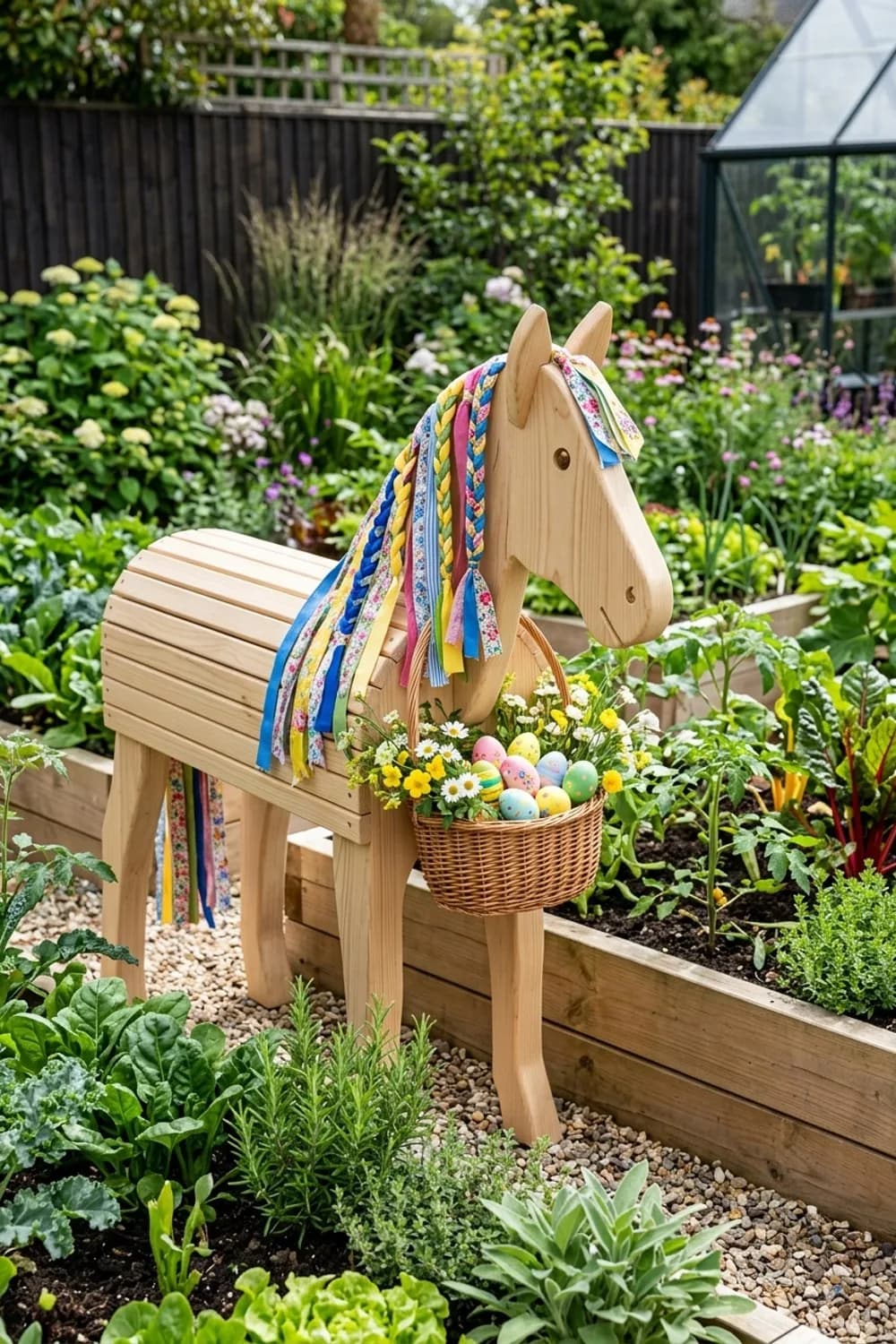 Saisonale Dekoration: Das wandelbare Jahreszeiten-Pferd – Holzpferd im Garten: 10 schöne Ideen