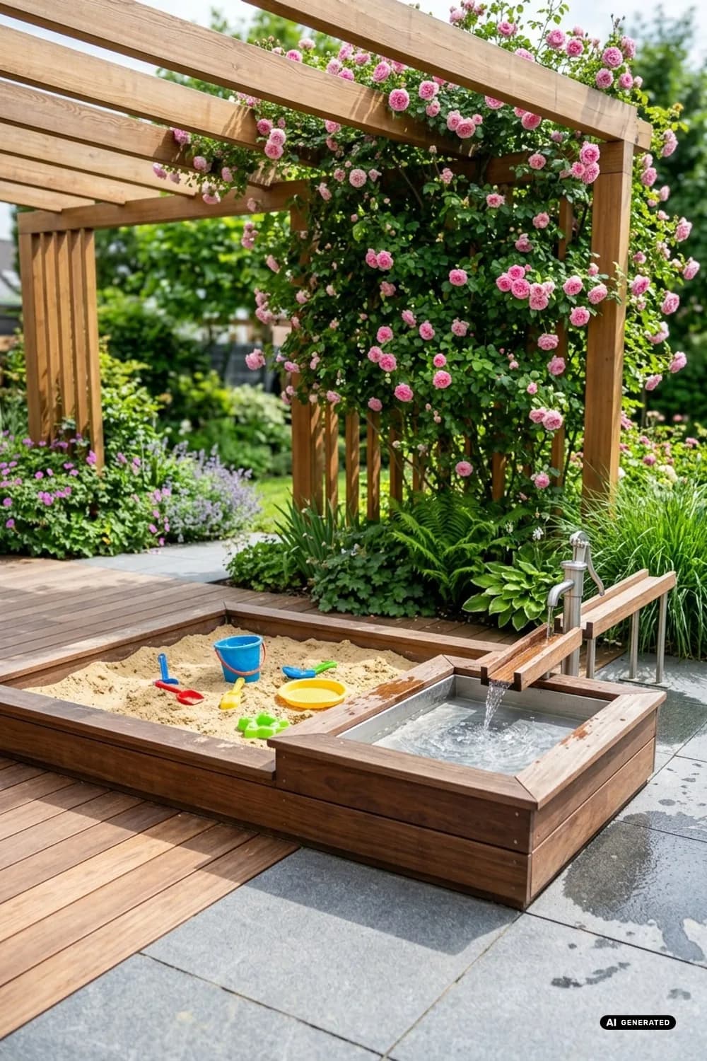 Der Sand- und Wasserbereich: Der zeitlose Klassiker neu gedacht – Kinderbereich im Garten: 8 schöne Ideen