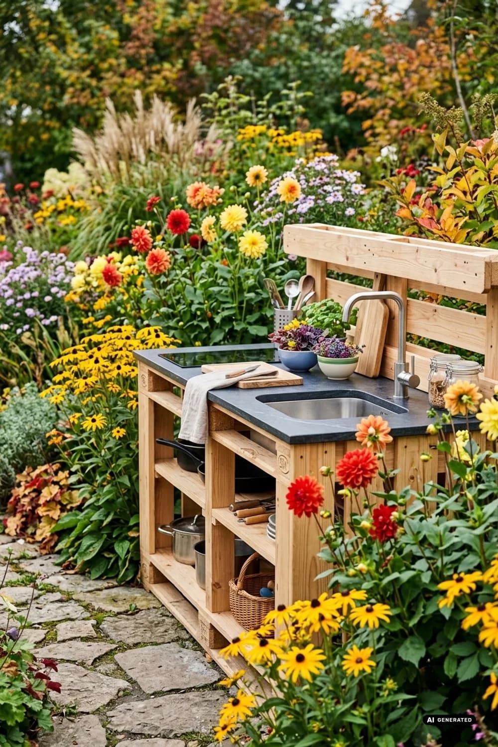 Die DIY-Paletteküche: Rustikaler Charme zum Selberbauen – Gartenküche: 9 schöne Ideen