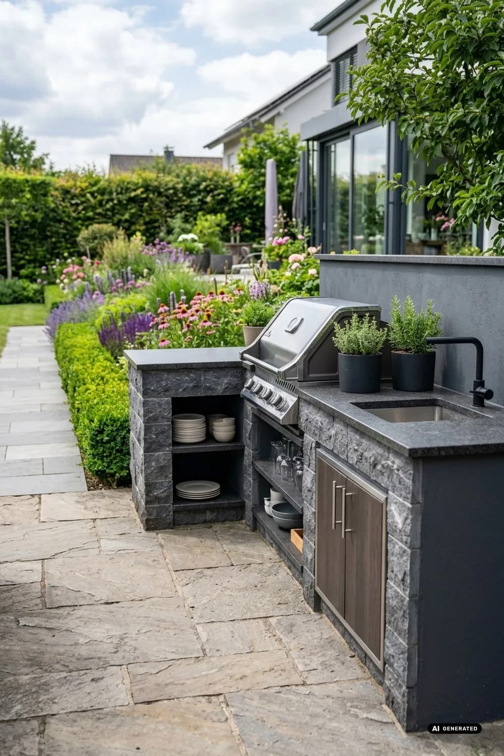Die gemauerte Outdoorküche: Langlebig und massiv – Gartenküche: 9 schöne Ideen