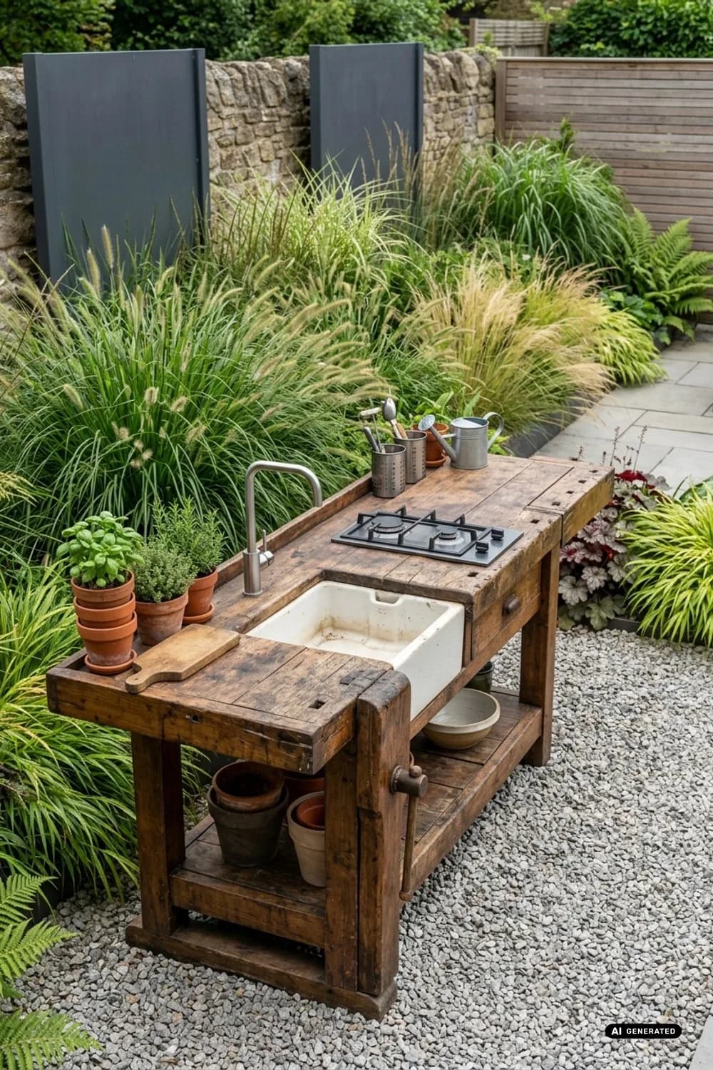 Die Upcycling-Werkbank-Küche: Kreativ und einzigartig – Gartenküche: 9 schöne Ideen