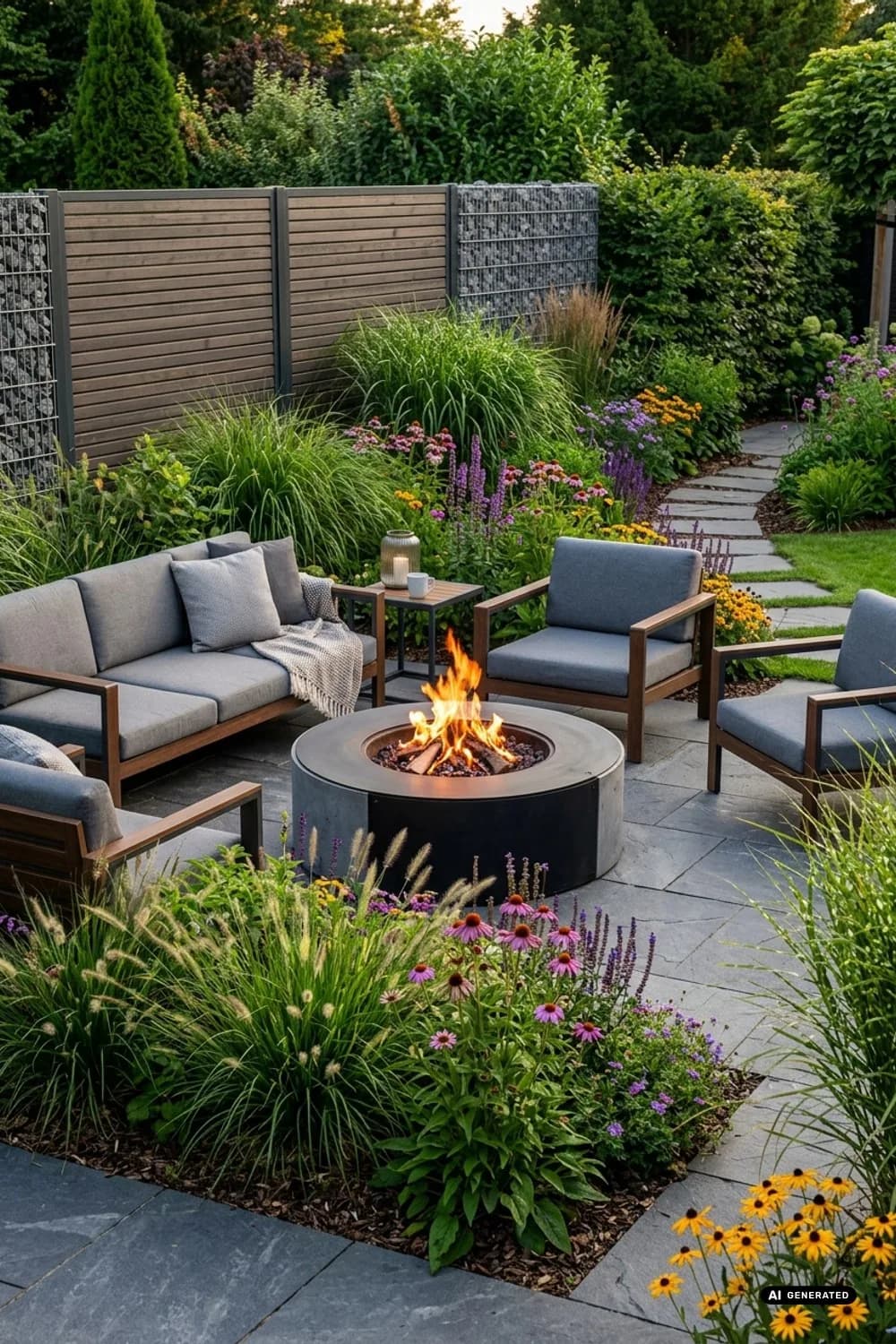 Feuer und Flamme: Eine sichere Feuerstelle integrieren – Garten-Lounge einrichten: 8 gemütliche Ideen