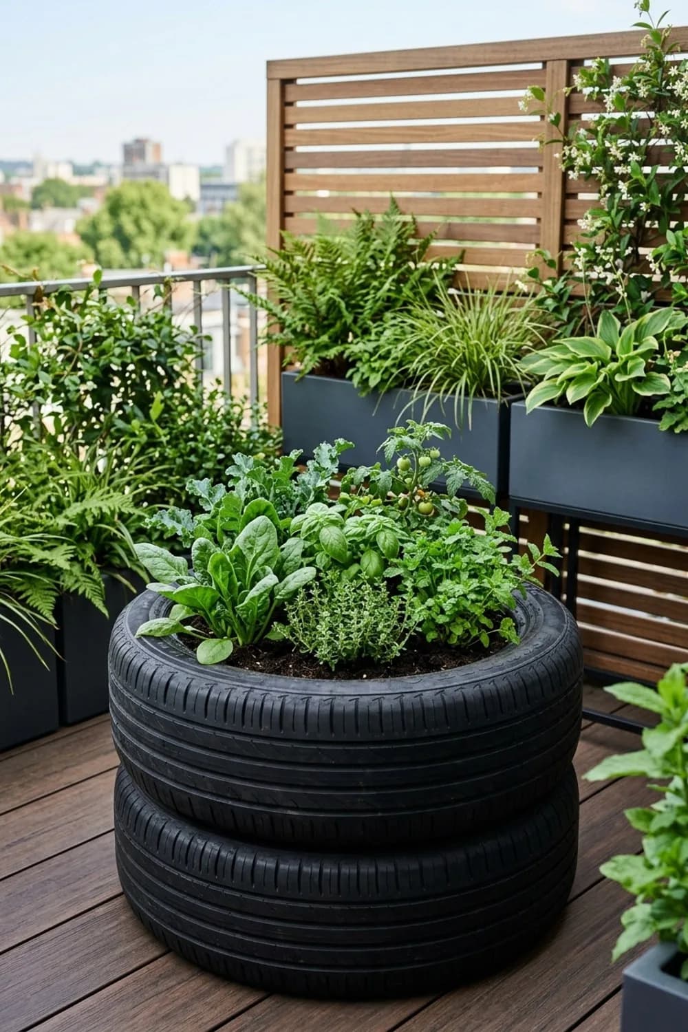 Alte Autoreifen: Robuste Hochbeete mit industriellem Charme – Garten-Upcycling: 7 kreative Ideen