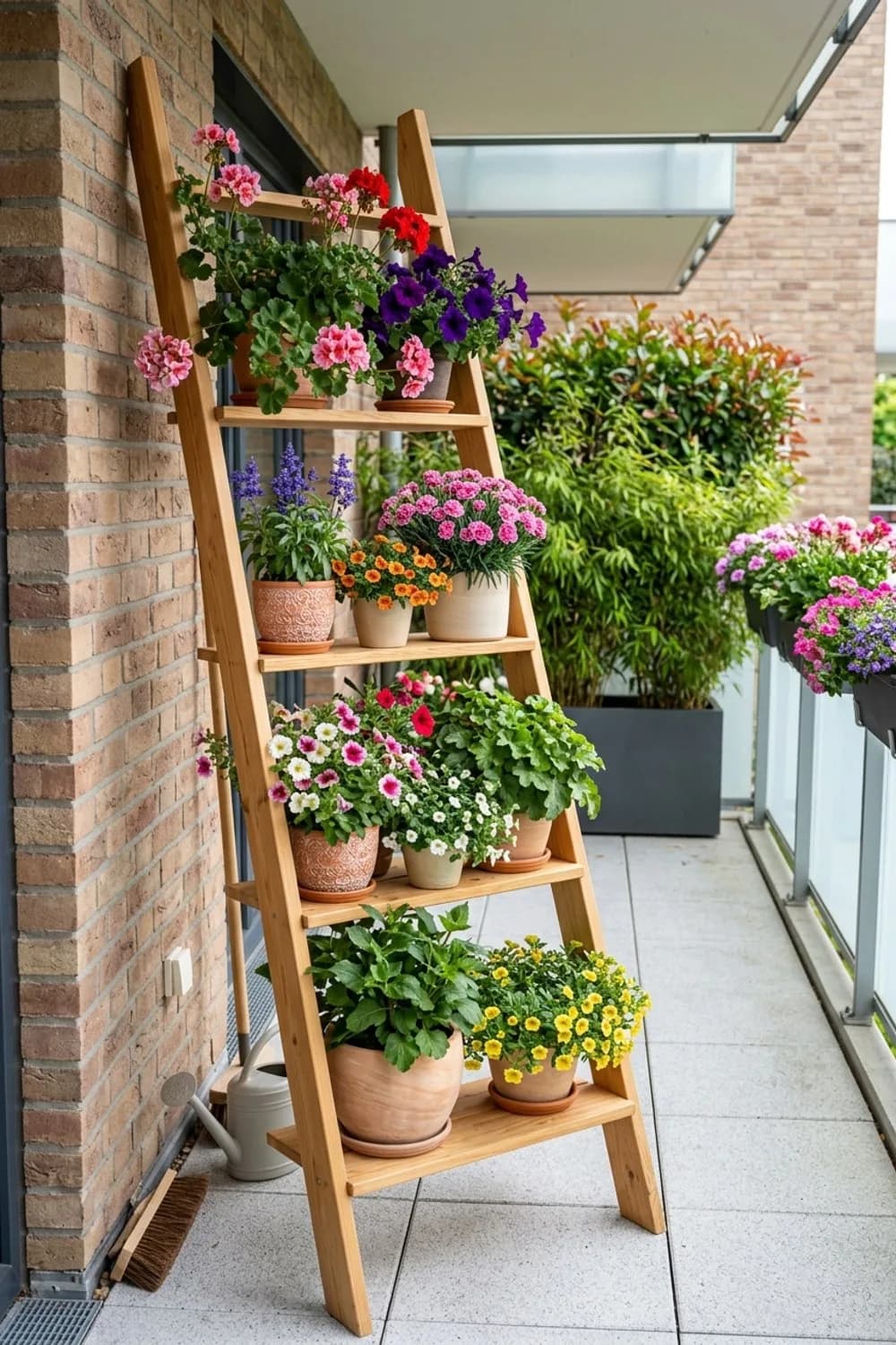 Die klassische Pflanzenetagere: Blütenpracht in die Höhe bringen – Leiter als Deko im Garten: 7 schöne Ideen