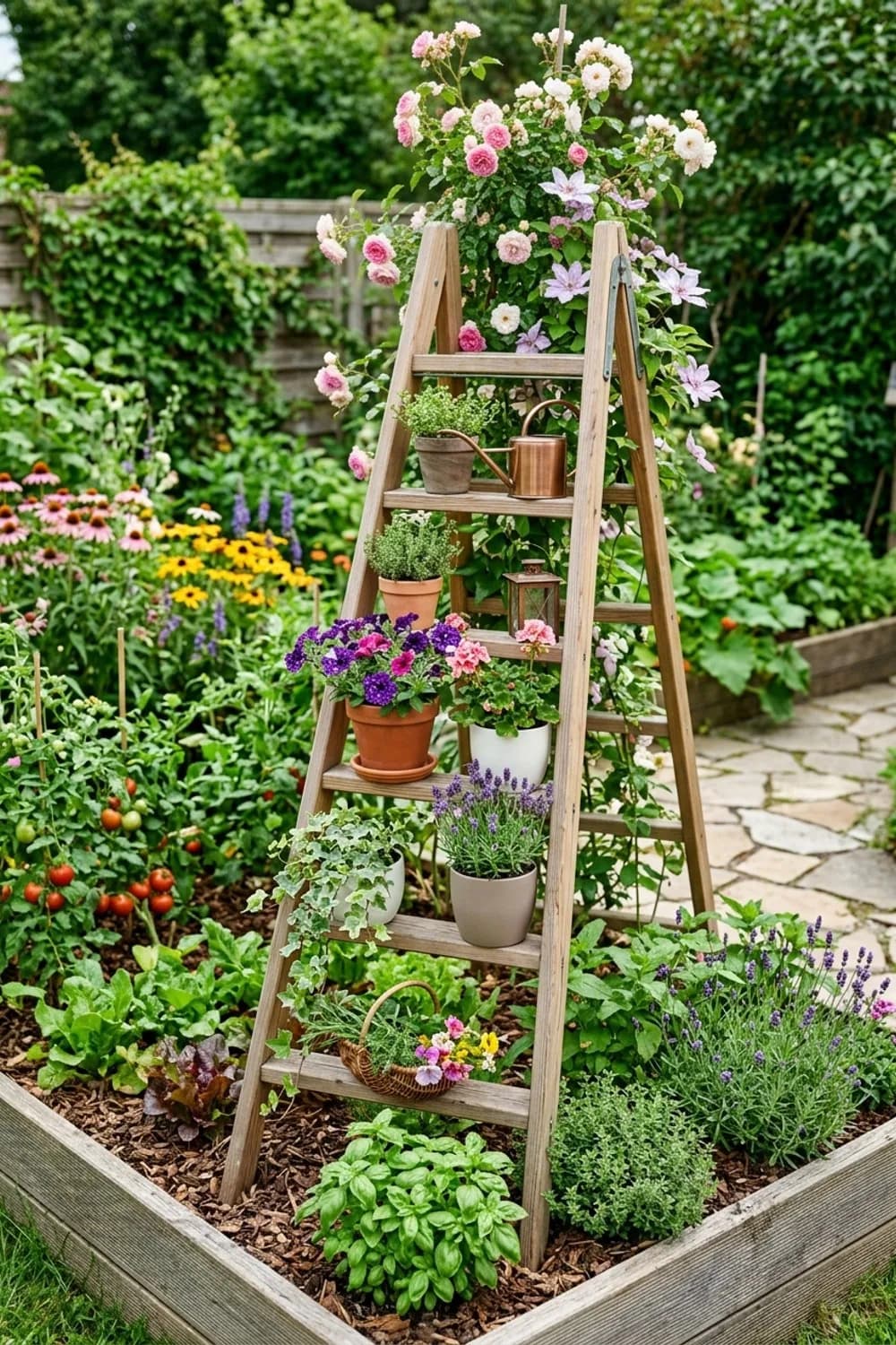 Die saisonale Bühne: Dekoration im Wandel der Jahreszeiten – Leiter als Deko im Garten: 7 schöne Ideen