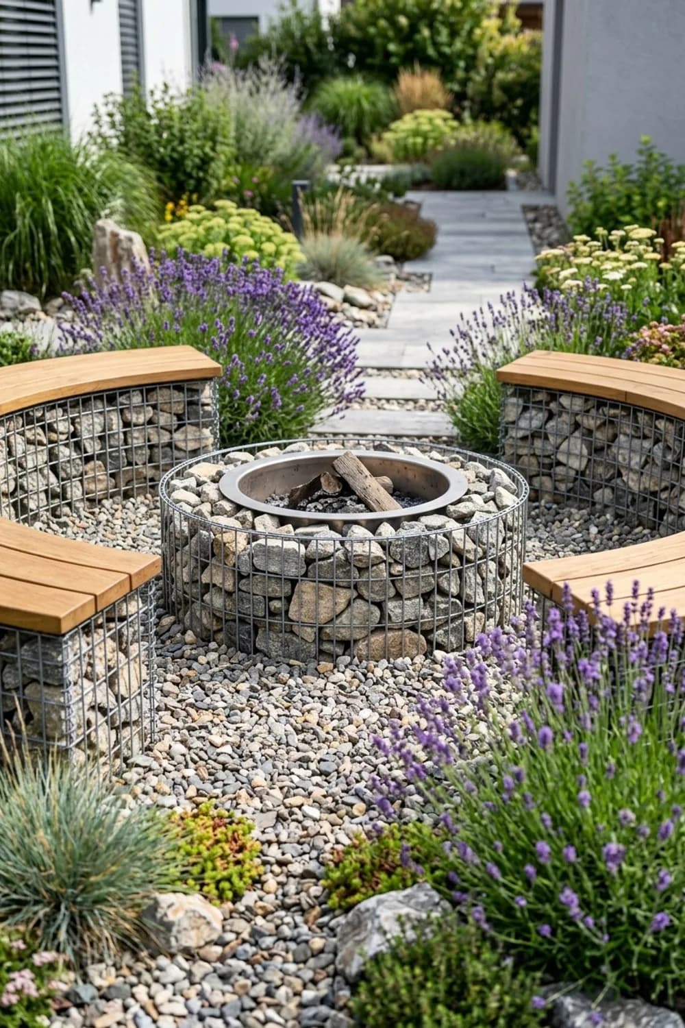 Die Gabionen-Feuerstelle: Robust und individuell – Feuerstelle mit Sitzecke im Garten: 10 Ideen