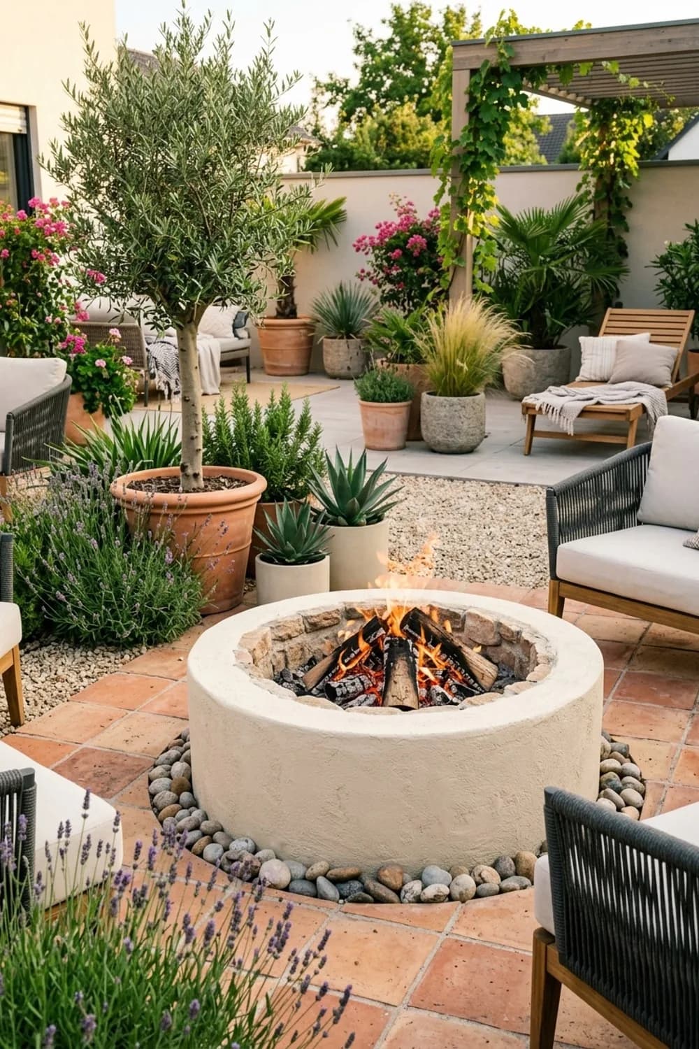 Die mediterrane Oase: Urlaubsfeeling am Feuer – Feuerstelle mit Sitzecke im Garten: 10 Ideen