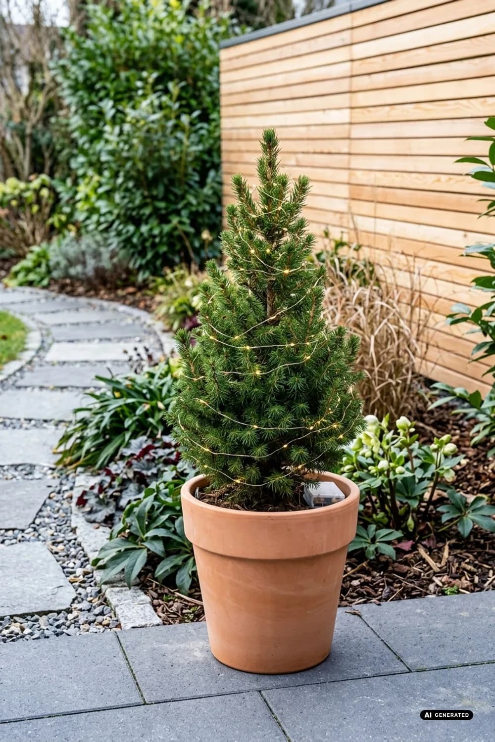 Töpfe und Kübel: Mobile Lichtinseln schaffen – 10 Tipps zur Gartengestaltung mit Weihnachtsbeleuchtung