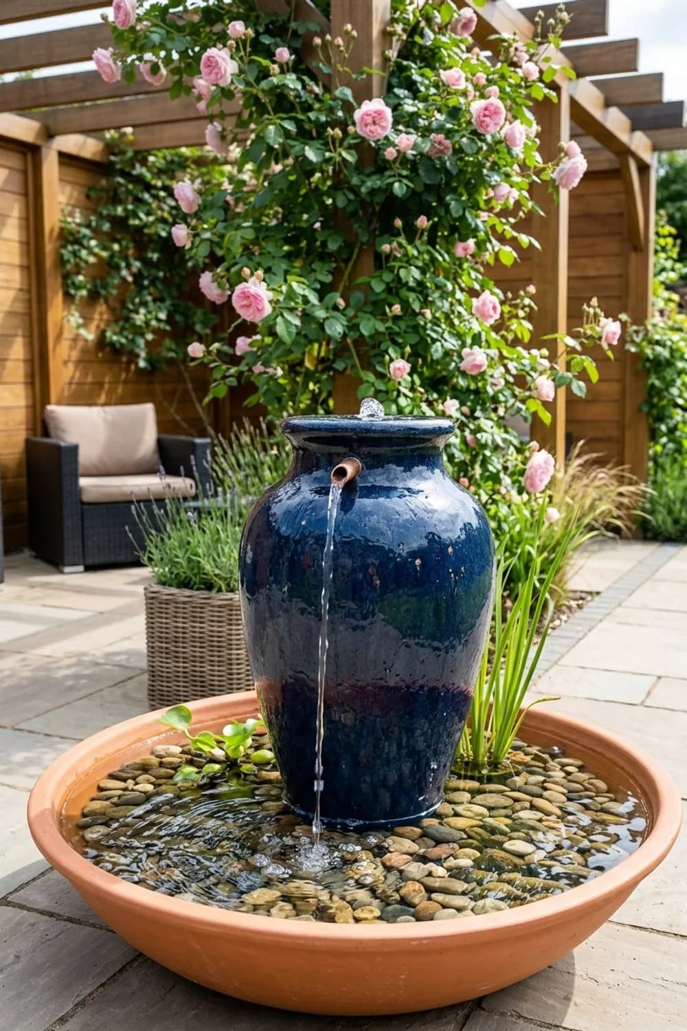 Wasserspiel mit Keramik-Gefäßen: Beruhigendes Plätschern – Keramik-Deko im Garten: 8 schöne Ideen
