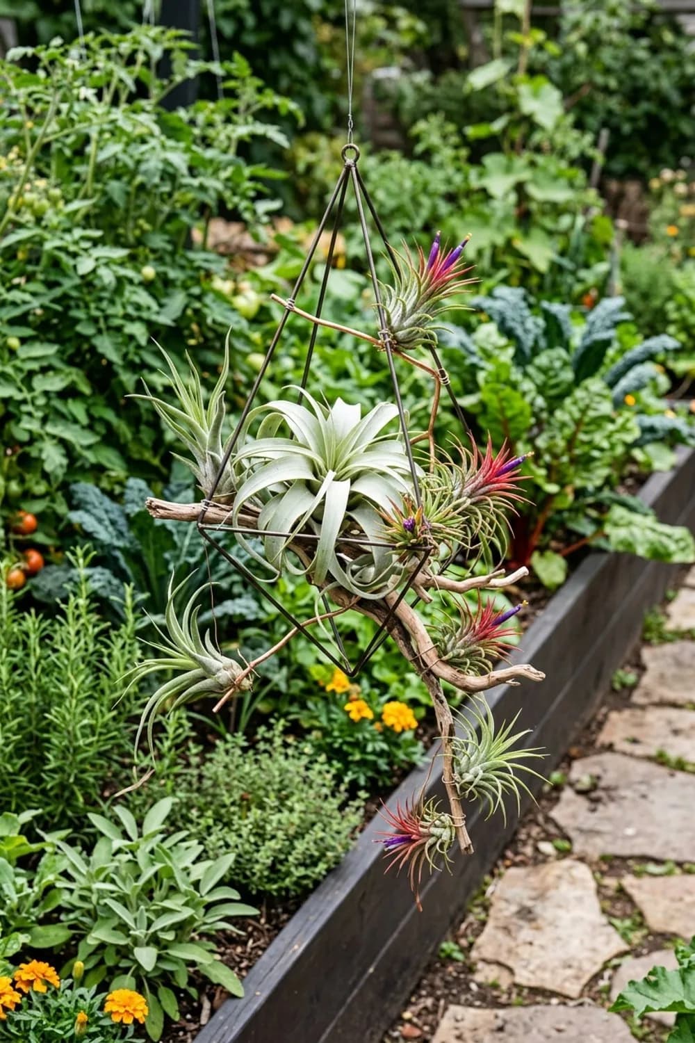 Luftgarten: Schwebende Kunstwerke mit Tillandsien – Schwemmholz im Garten: 7 kreative Ideen