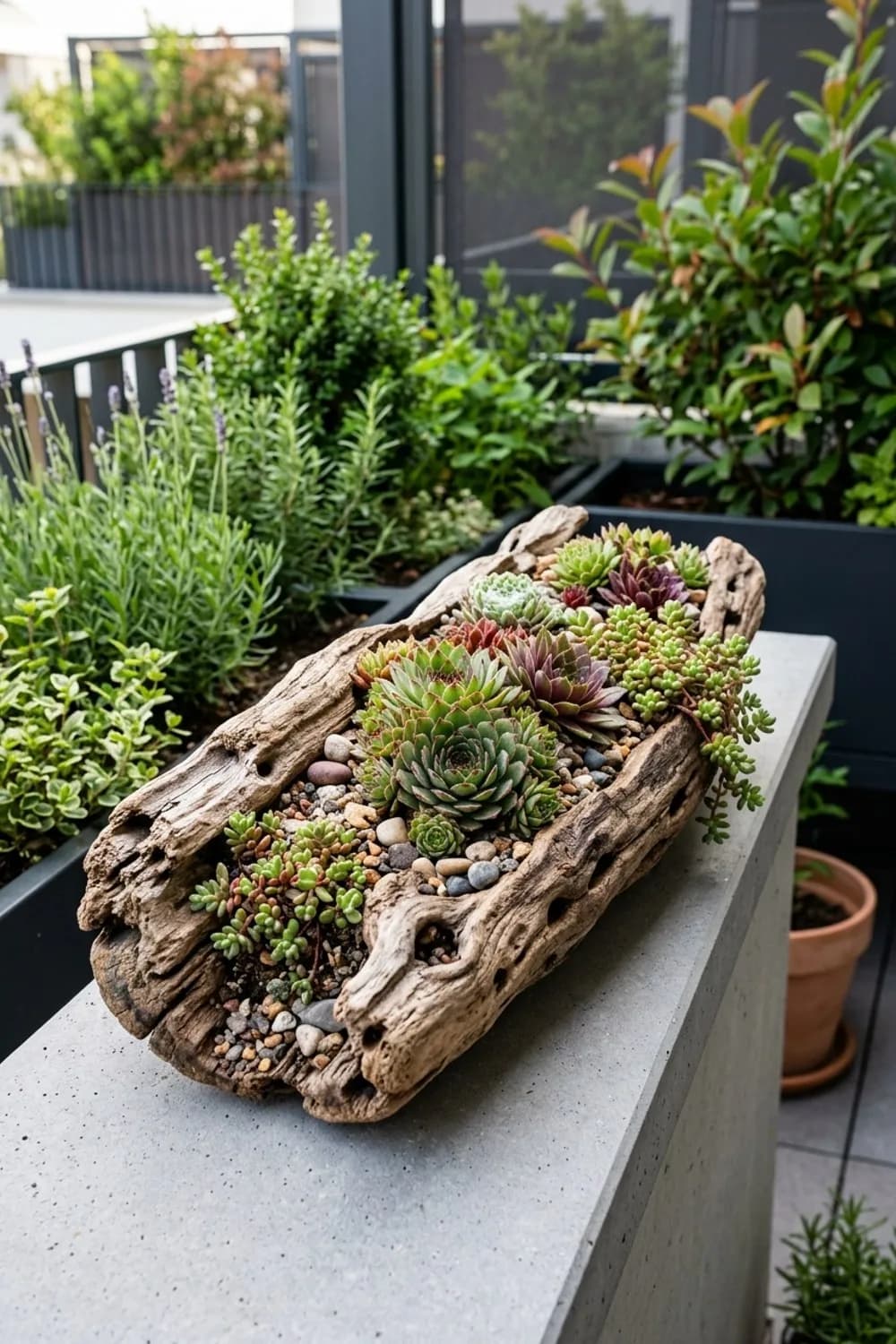 Sukkulenten-Schale: Ein Mini-Steingarten zum Mitnehmen – Schwemmholz im Garten: 7 kreative Ideen