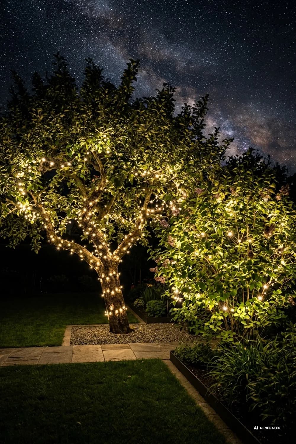 Lichterketten in Bäumen und Sträuchern: Ein funkelnder Sternenhimmel – Solarleuchten im Garten: 7 schöne Ideen