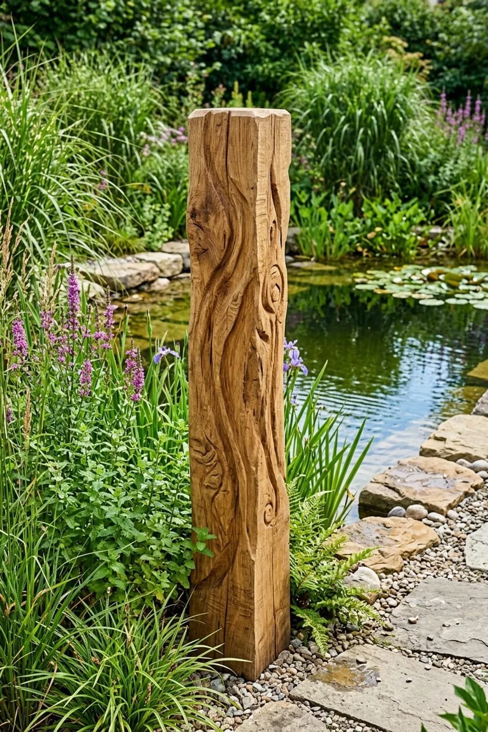 Holzstele: Natürliche Wärme und Handwerkskunst – Steelen im Garten: 10 schöne Ideen