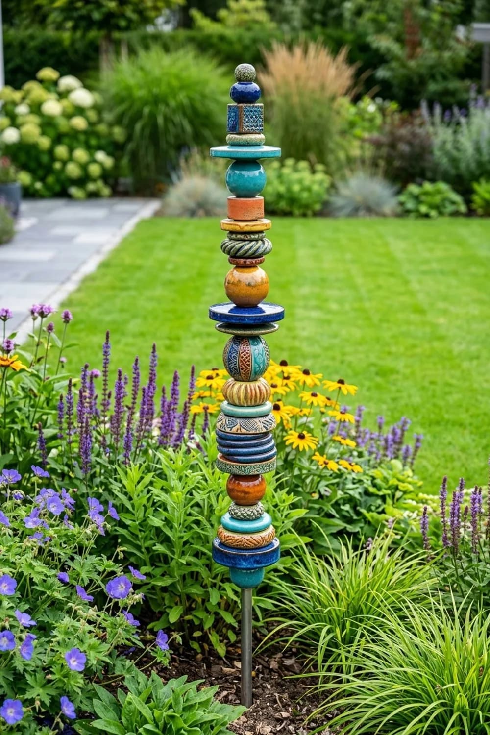 Keramikstele: Einzigartige Kunst für das Staudenbeet – Steelen im Garten: 10 schöne Ideen