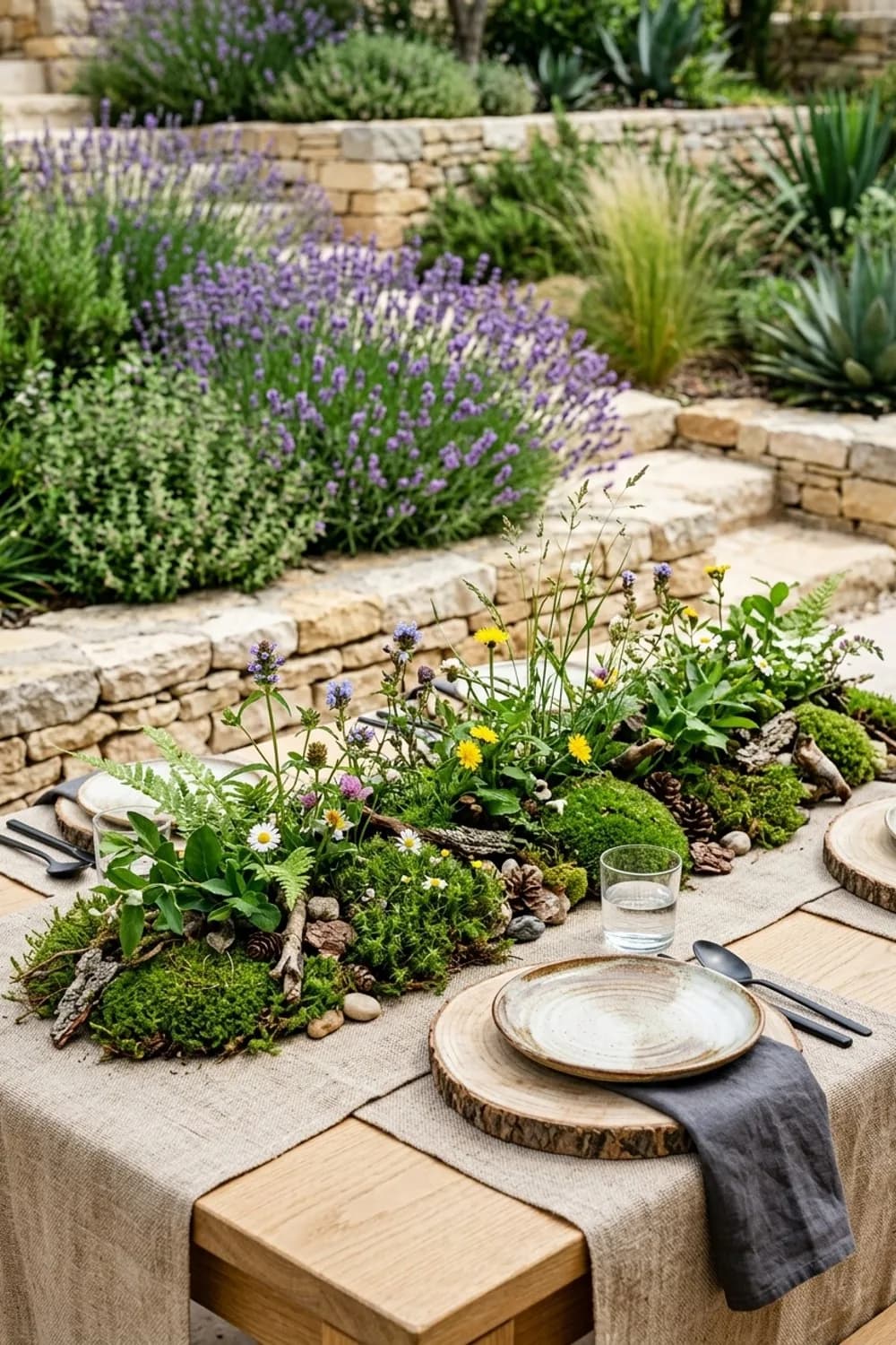 Rustikaler Natur-Look: Wald und Wiese auf dem Tisch – Tischdeko im Garten: 7 schöne Ideen